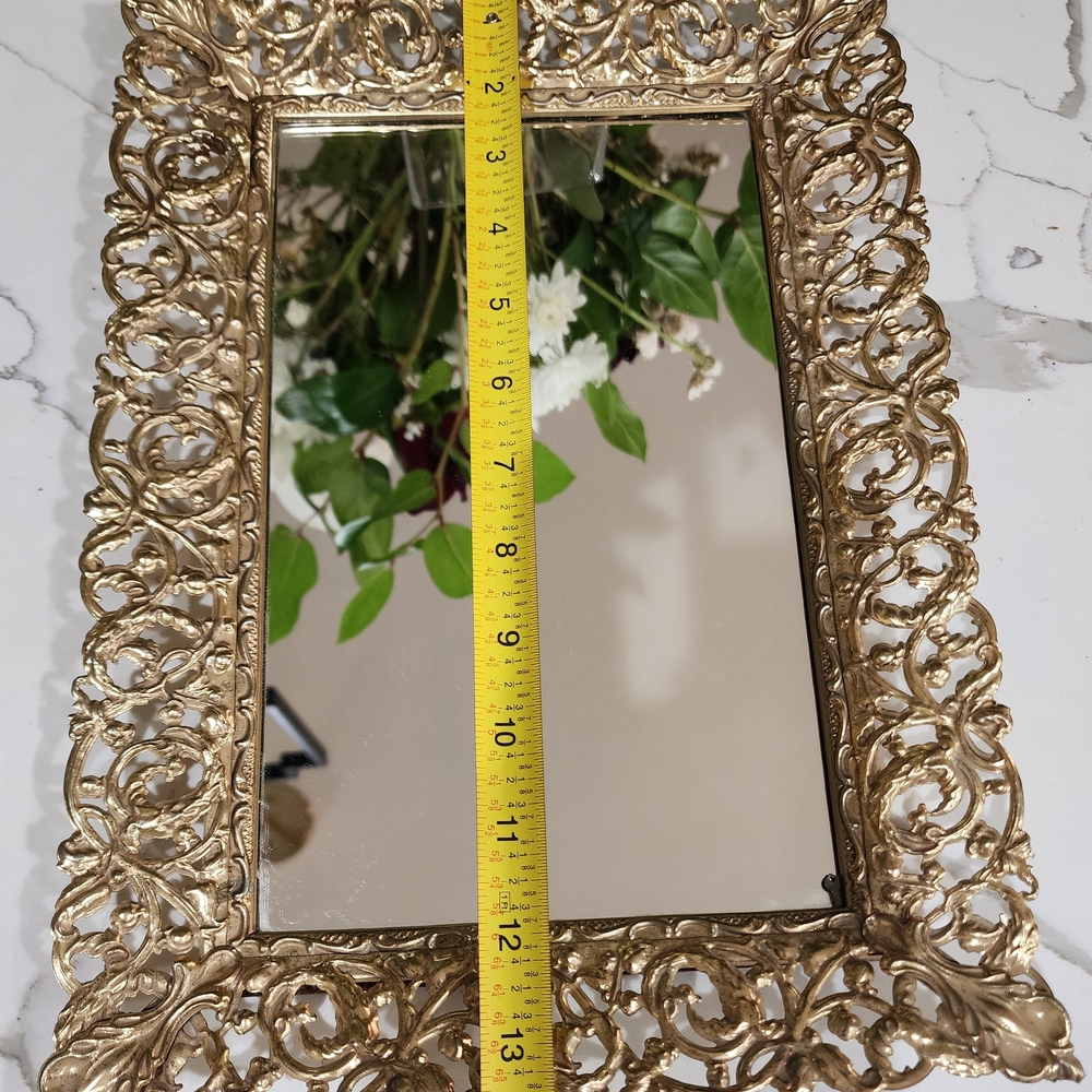 Ornate Gold Wall Mirror - Decorative Home Wall Decor - Picture 5 of 6